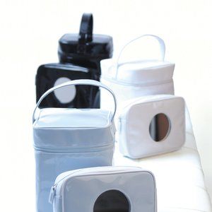 Sweet Tulip small vinyl cosmetic bag white